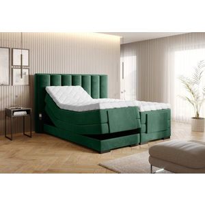 Elektrická polohovací boxspringová postel VERONA 140 Lukso 35 - tmavě zelená obraz