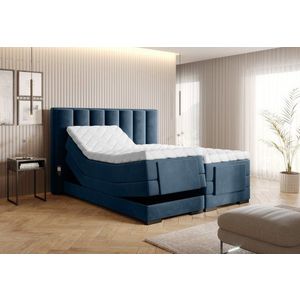 Elektrická polohovací boxspringová postel VERONA 140 Lukso 40 - modrá obraz