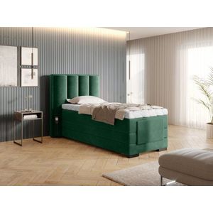 Elektrická polohovací boxspringová postel VERONA 90 Lukso 35 - tmavě zelená, Elektrická polohovací boxspringová postel VERONA 90 Lukso 35 - tmavě zelen obraz