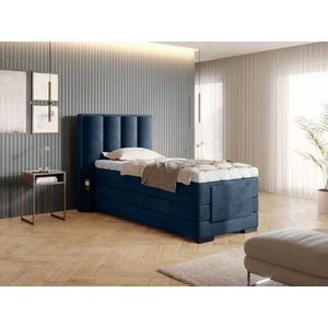 Elektrická polohovací boxspringová postel VERONA 90 Nube 40 - tmavě modrá obraz