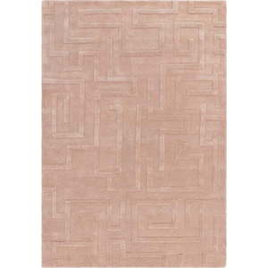 Světle růžový vlněný koberec 200x290 cm Maze – Asiatic Carpets obraz