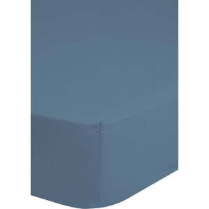 Modré elastické prostěradlo z bavlněného saténu HIP, 140 x 200 cm obraz