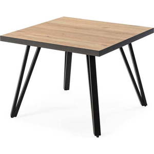 Černý/přírodní konferenční stolek s deskou v dubovém dekoru 60x60 cm Sindi – Marckeric obraz