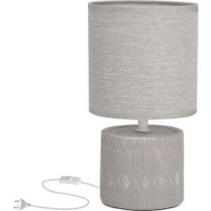 Šedá stolní lampa s textilním stínidlem (výška 26 cm) Dina – Candellux Lighting obraz