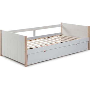 Dětská postel z borovicového dřeva s výsuvným lůžkem v bílo-přírodní barvě 90x190 cm Kiara – Marckeric obraz