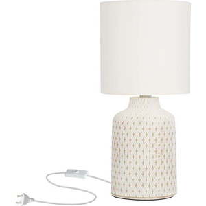 Krémová stolní lampa s textilním stínidlem (výška 32 cm) Iner – Candellux Lighting obraz