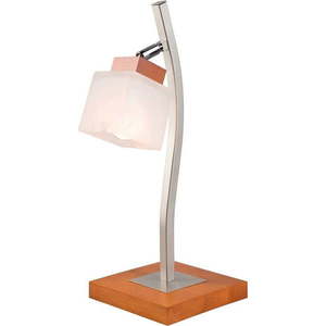 Hnědá stolní lampa se skleněným stínidlem, výška 45 cm Dana – LAMKUR obraz