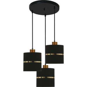 Černé závěsné svítidlo s textilním stínidlem ø 15 cm Assam – Candellux Lighting obraz