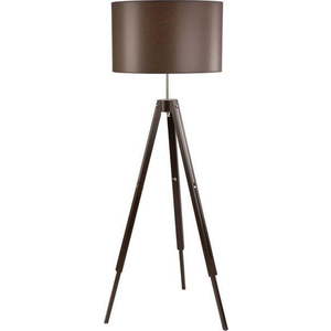 Tmavě hnědá stojací lampa s textilním stínidlem, výška 110 cm Theo – LAMKUR obraz