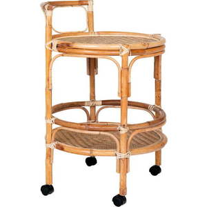 Ratanový servírovací stolek na kolečkách ø 55 cm Zaragoza – House Nordic obraz