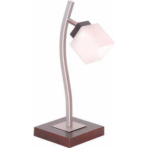Tmavě hnědá stolní lampa se skleněným stínidlem, výška 45 cm Dana – LAMKUR obraz