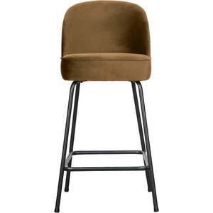 Sametová barová židle v hořčicové barvě 89 cm Vogue – BePureHome obraz
