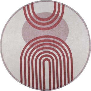 Fialový/šedý kulatý koberec ø 80 cm - Vitaus obraz
