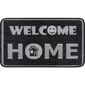 Antracitově šedá rohožka Hanse Home Weave Smiley Welcome, 50 x 80 cm obraz
