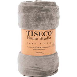 Tmavě šedá mikroplyšová deka Tiseco Home Studio, 220 x 240 cm obraz