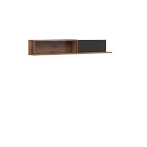 Xora NÁSTĚNNÝ REGÁL, černá, barvy dubu, 156/25/22 cm obraz