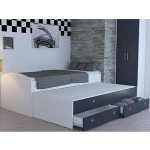 Rozkládací postel Patrik Color 90x200 cm, bílá/antracit obraz