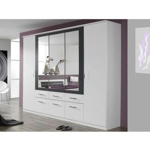 Šatní skříň Burano, 225 cm, bílá/šedá obraz