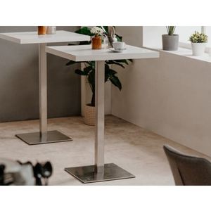 Barový stůl Quadrato 70x70 cm, bílý/nerez obraz