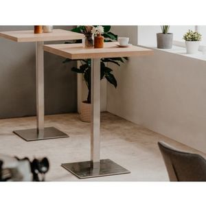 Barový stůl Quadrato 70x70 cm, dub sonoma/nerez obraz