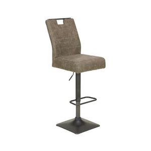 Barová židle Jill, šedo-hnědá látka obraz
