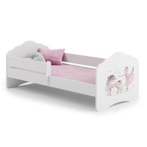 ArtAdrk Dětská postel CASIMO | se zábranou Provedení: Balerína s jednorožcem obraz
