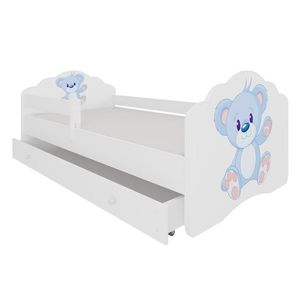 ArtAdrk Dětská postel CASIMO | se zásuvkou a zábranou Provedení: Modrý medvídek obraz