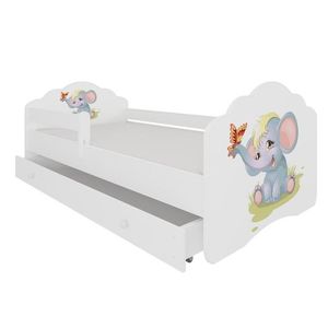 ArtAdrk Dětská postel CASIMO | se zásuvkou a zábranou Provedení: Sloník obraz