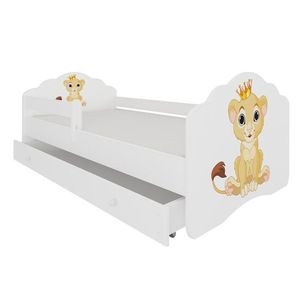 ArtAdrk Dětská postel CASIMO | se zásuvkou a zábranou Provedení: Lvík obraz