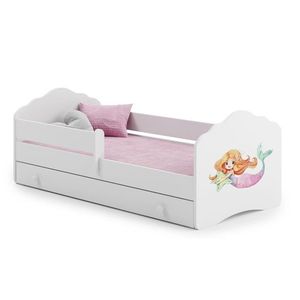 ArtAdrk Dětská postel CASIMO | se zásuvkou a zábranou Provedení: Mořská panna obraz