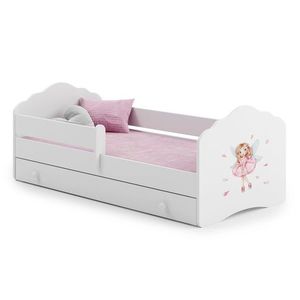 ArtAdrk Dětská postel CASIMO | se zásuvkou a zábranou Provedení: Víla s křídly obraz