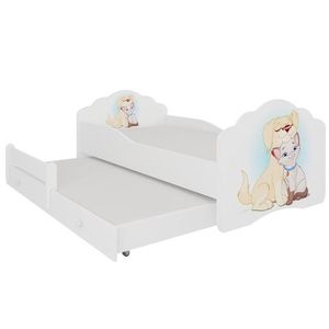 ArtAdrk Dětská postel CASIMO II | s přistýlkou Provedení: Pejsek a kočičkou obraz