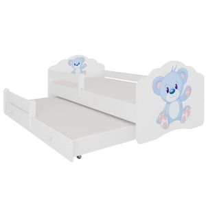 ArtAdrk Dětská postel CASIMO II | s přistýlkou ​​a zábranou Provedení: Modrý medvídek obraz