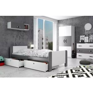 BMS Dětská postel AREK | 80 x 200 cm barevné provedení: Grafit / biele zásuvky obraz