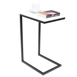 ArtAdrk Příruční stolek SPARK | černé nohy Barva: Bílá obraz