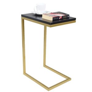 ArtAdrk Příruční stolek SPARK | zlaté nohy Barva: Černá obraz