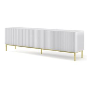 ARTBm Tv stolek RAVENNA B 4D 200 | bílá matná Provedení: Bílá matná / zlatá podnož obraz