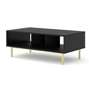ARTBm Konferenční stolek RAVENNA C 90 | černá lesklá Provedení: Černá / černý lesk / zlatá podnož obraz
