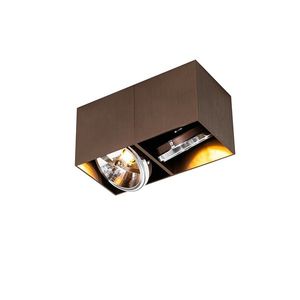 Designové bodové tmavě bronzové obdélníkové 2-světlé - Box obraz