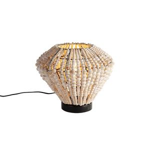 Orientální stolní lampa béžová s korálky - Moti obraz