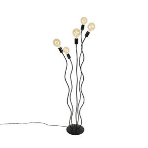 Designová stojací lampa, černá, 5 světel, Wimme obraz