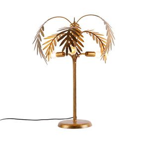 Art Deco stolní lampa zlatá 3-světlo - Botanica obraz