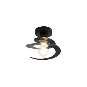 Moderní stropní svítidlo s černou spirálovou clonou - Scroll obraz