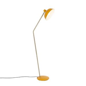 Retro stojací lampa žlutá s bronzem - Milou obraz