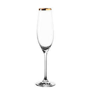 Sklenice na šampaňské s pozlaceným okrajem 210 ml - Premium Glas Crystal obraz