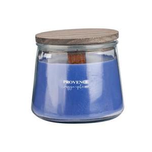 Provence Vonná svíčka ve skle dřevěný knot 28 hodin sugarplum 9, 5 x 8, 5 cm obraz