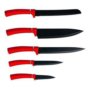 KITCHISIMO Sada nožů Rosso 5ks nepřilnavý povrch obraz