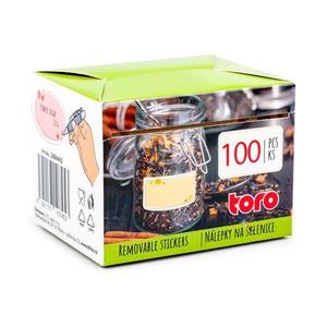TORO Univerzální nálepky na sklenice 100ks MIX tvarů obraz