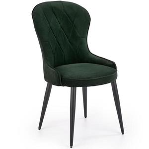 Židle K366 látka velvet/kov tmavě zelená obraz