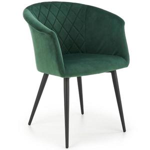 Židle K421 látka velvet/kov tmavě zelená obraz
